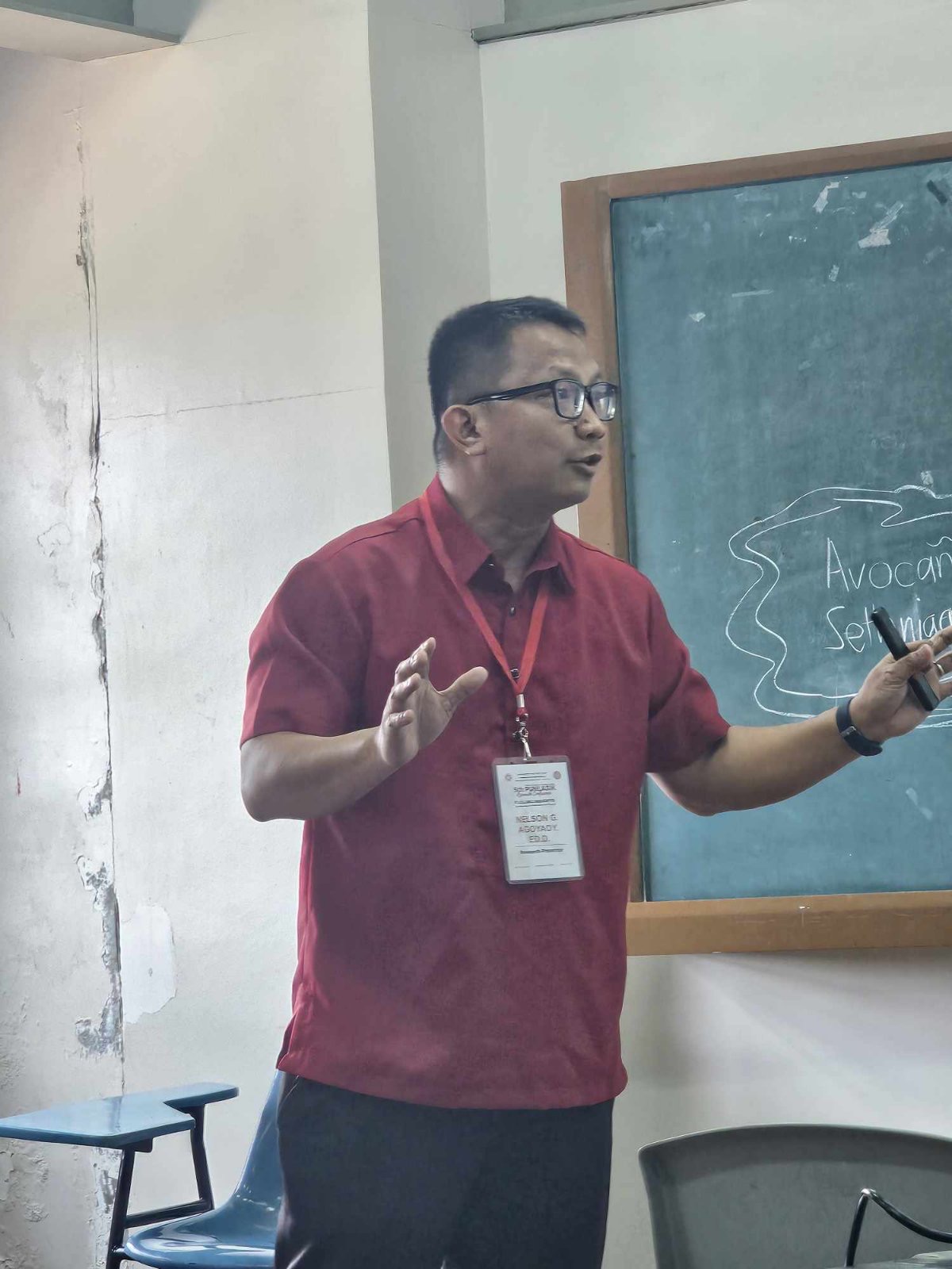 Speaking infront of class
